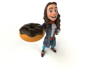 3D Illustration of a cartoon man in historical baroque costume