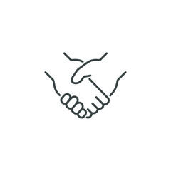 Handshake icon design line style. Deal or agreement symbol. Vector illustration