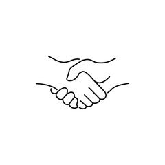 Handshake icon design line style. Deal or agreement symbol. Vector illustration