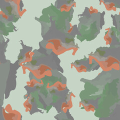 Field camouflage of various shades of green, brown and grey colors