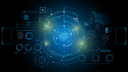 abstract big data A.I. services virtual HUD UI hologram technology innovative concept design background