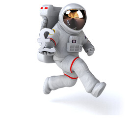 Fun astronaut - 3D Illustration