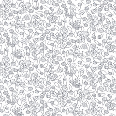 Floral seamless pattern. Summer vector print with small daisy flowers on white