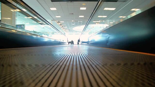 Airport moving walkway