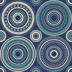 African elements. Seamless pattern. Geometry. Design with manual hatching. Textile. Ethnic boho ornament. Vector illustration for web design or print.