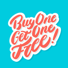 Buy one get one free. Vector icon.