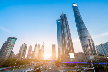 Skyscrapers in Shanghai Lujiazui Financial District
