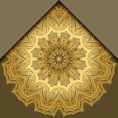 Luxury background. with gold mandala Vector card template.