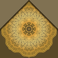 Luxury background. with gold mandala Vector card template.