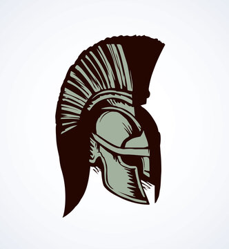recommend clip art: Spartan helmet. Vector drawing