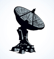 Vector drawing. Dish Antenna