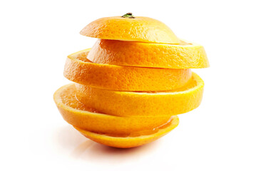 Fototapeta na wymiar Juicy fresh orange isolated on white background