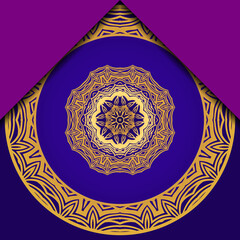 Template greeting card, invitation. Mandala design. Vector illustration.