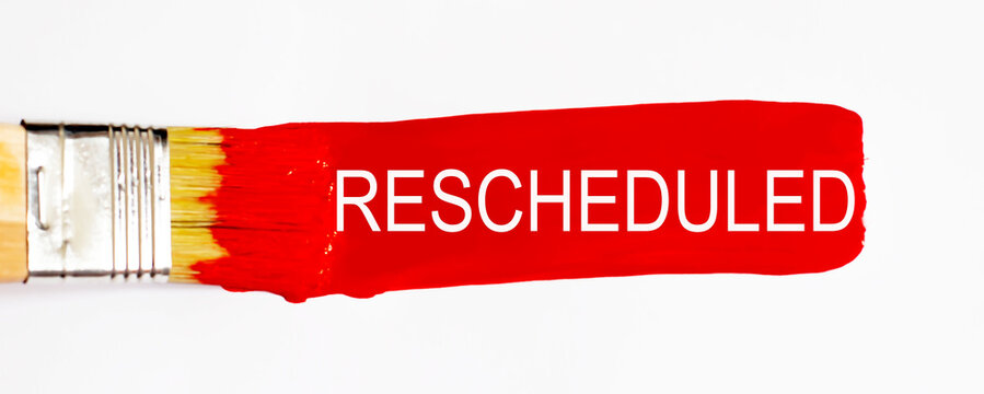 Rescheduled Text On Painted With Red Paint