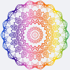 Sacred Oriental Mandala. Color Floral Ornament. Abstract Shapes In Asian Style. Vector Illustration.