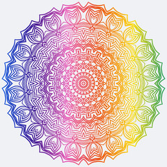 Sacred Oriental Mandala. Color Floral Ornament. Abstract Shapes In Asian Style. Vector Illustration.