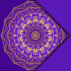 Card Template With Mandala Pattern. For Business Card, Meditation Class. Illustration. Vector