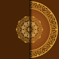 Card with Floral mandala. creative anti-stress ornament. vector illustration