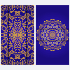 Visit Card Template With Floral Mandala Pattern. Vector Template. Islam, Arabic, Indian, Mexican Ottoman Motifs. Hand Drawn Background.