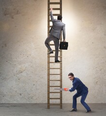 Business unethical competition concept with businessmen
