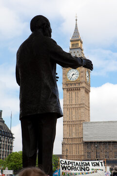 Nelson Mandela Statue And Big Ben