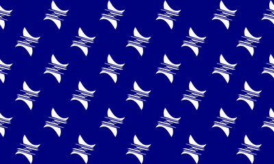 White abstract pattern on a blue background. Contrast ornament. Seamless vector illustration.