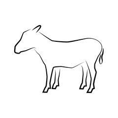Logo of donkey full length isolated on white.