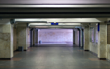 Empty metro underground pedestrian crossing
