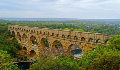 Acrylic prints Pont du Gard Europe, France, Occitanie, Gard, village of Vers Pont du Gard, the Pont du Gard