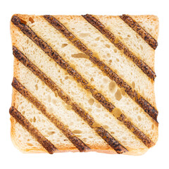 Toasted bread isolated on white background. Clipping path