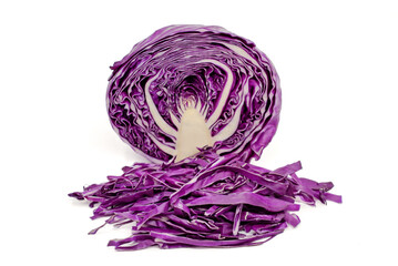 Fototapeta premium purple cabbage isolated on white background
