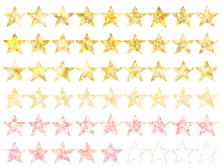 キラキラ星のイラストセット　ゴージャスなスターアイコン