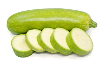 sliced cucumber isolated on white