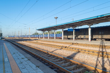 railway station in the morning