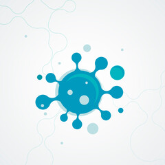 Flat virus icon for medical design. Health safety concept. Vector illustration. Concept design. Flat vector background