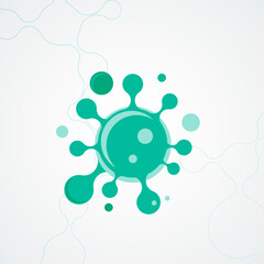 Flat virus icon for medical design. Health safety concept. Vector illustration. Concept design. Flat vector background