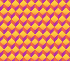 Seamless geometric pattern with diamonds and zigzag waves. An ornament made of combined cubes. Stock illustration for web and print, textiles, scrapbooking, wallpaper, background and wrapping paper.