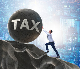 Business concept of tax payments burden