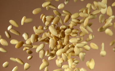 Realistic freeze motion of flying almonds