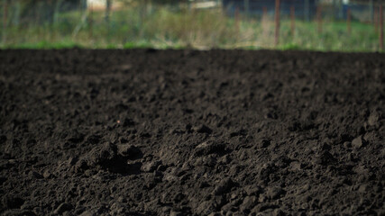 The black soil in the countryside close-up