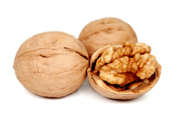 walnuts isolated on white background