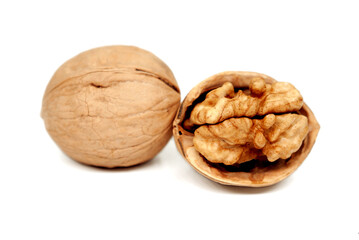 walnuts isolated on white background