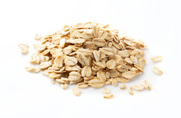Oatmeal on a white background.