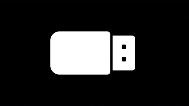 From the Glitch effect arises usb drive symbol. Then the TV turns off. Alpha channel Premultiplied - Matted with color black