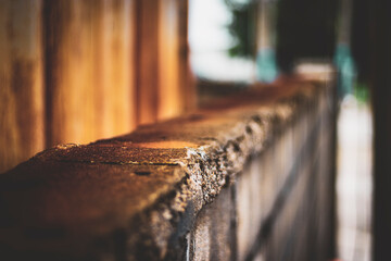 close up of a wooden fence