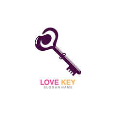 Love Key icon creative concept vector. Key logo template vector