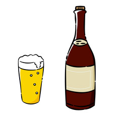 ビール瓶　グラス　アイコンセット