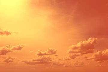 orange sky sunset clouds background, abstract warm background summer sky air