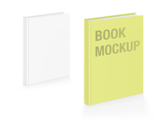 Hight realistic template of blank cover book isolated on white background. Vector illustration. It can be used for promo, catalogs, brochures, magazines, etc. Ready for your design. EPS10.	