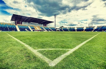 Fototapeta premium Athletics Soccer Stadium and Track 